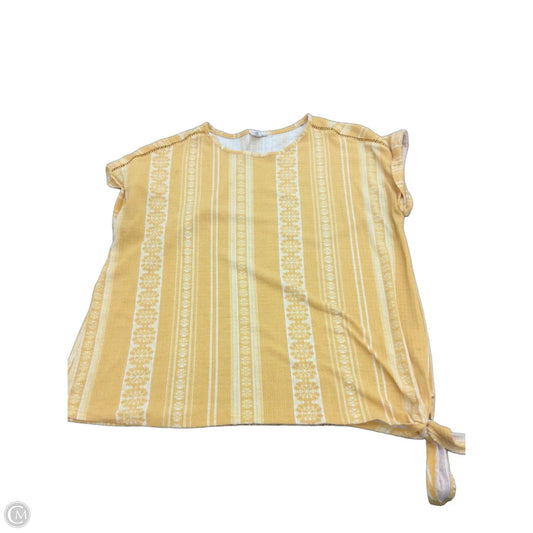 Top Short Sleeve By Como Blu In Yellow, Size: L