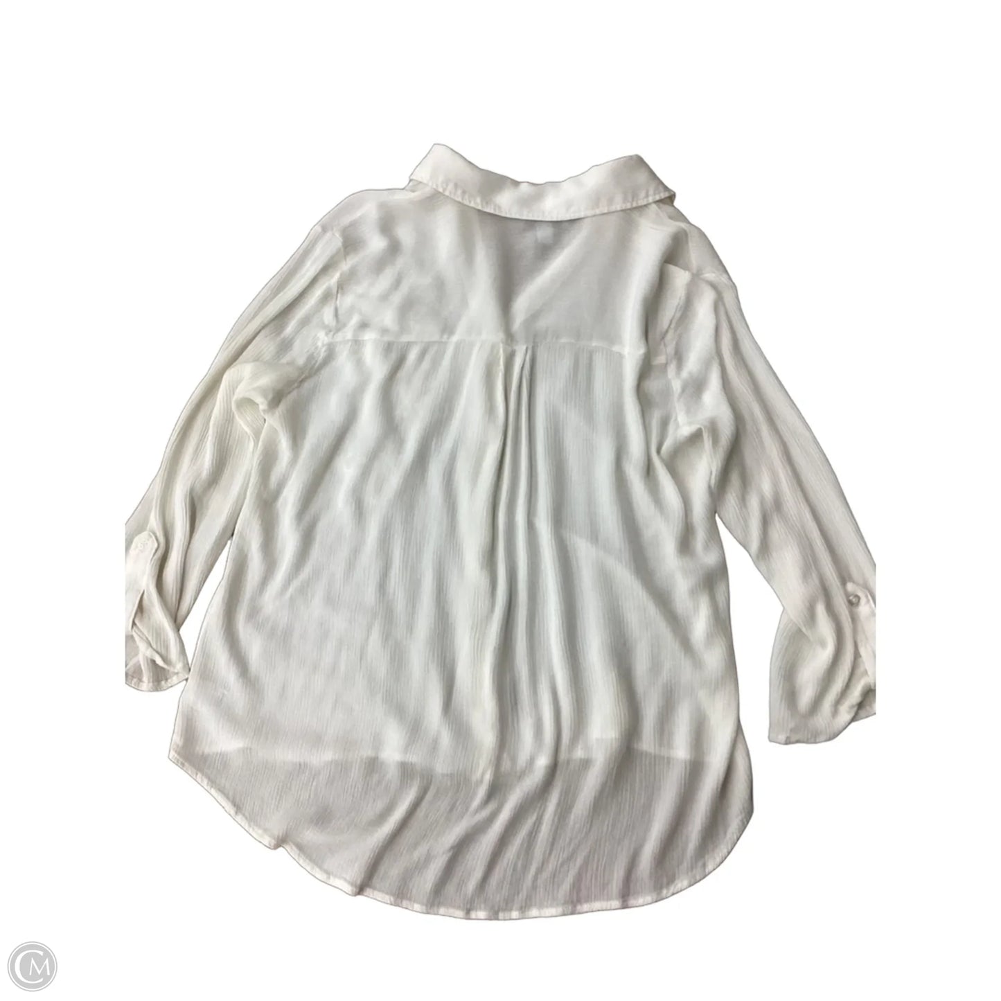 Top Long Sleeve By Ab Studio In Ivory, Size: Xl