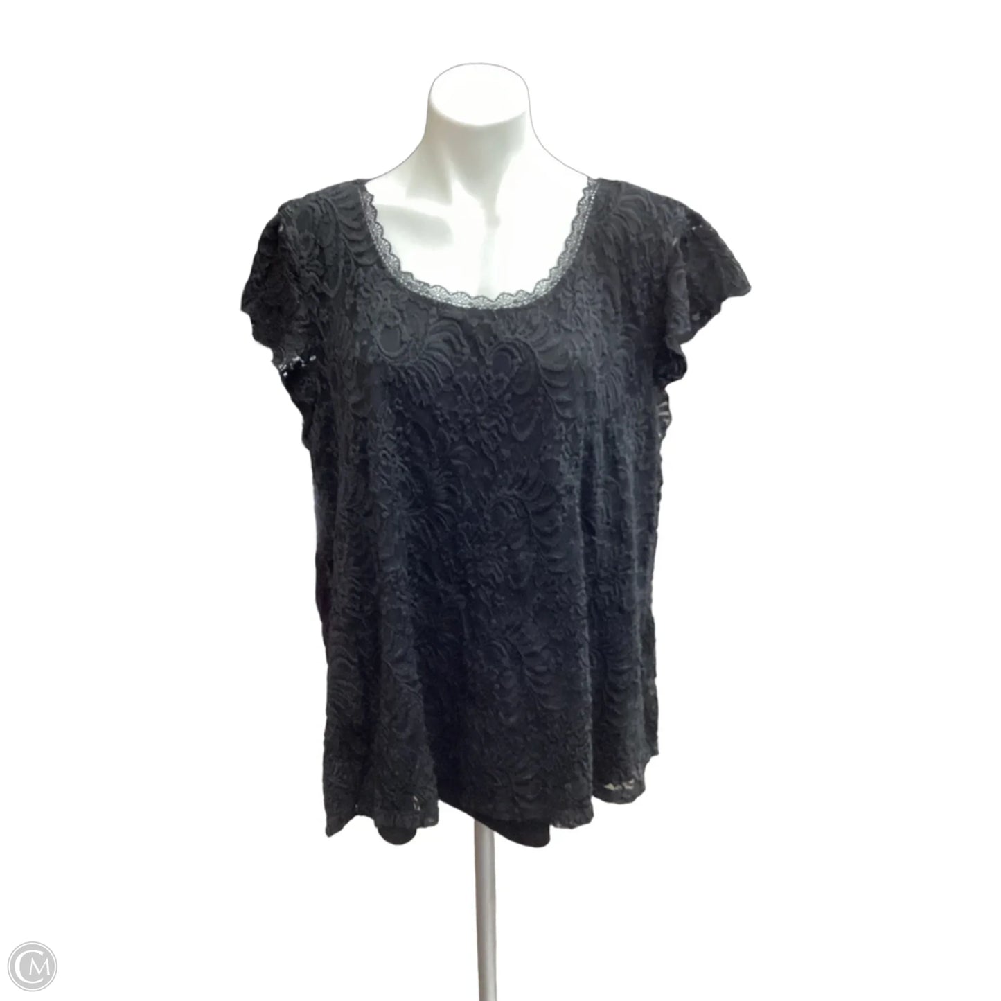 Top Short Sleeve By Torrid In Black, Size: 3x