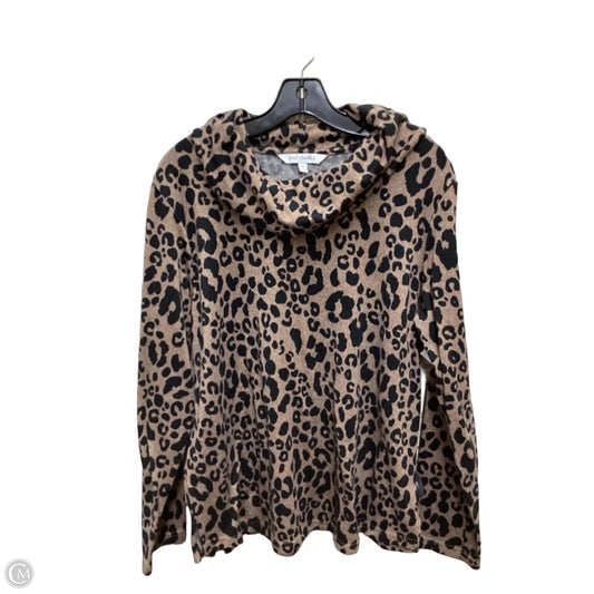 Top Long Sleeve By Emily Daniels In Animal Print, Size: Xl