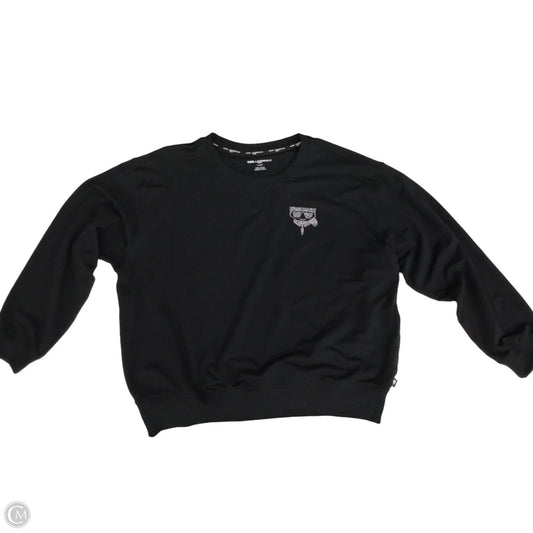 Top Long Sleeve Designer By Karl Lagerfeld In Black, Size: L