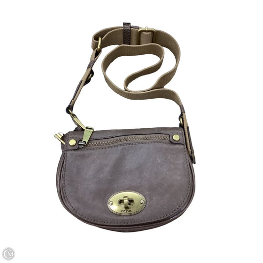 Crossbody Leather By Fossil, Size: Small