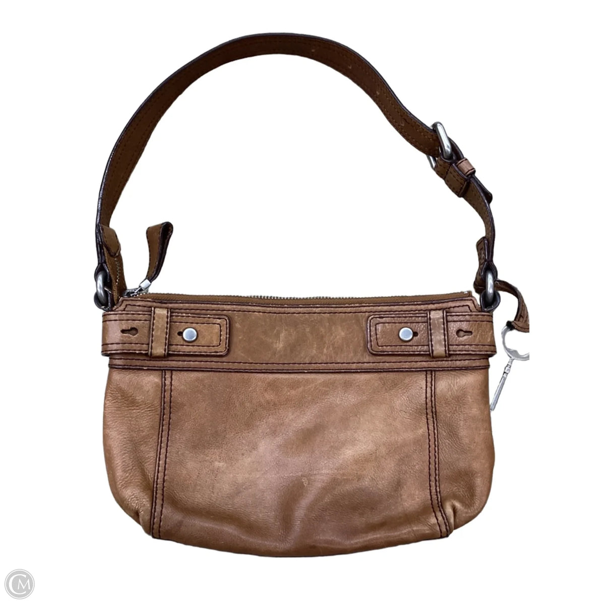 Handbag Leather By Fossil, Size: Medium