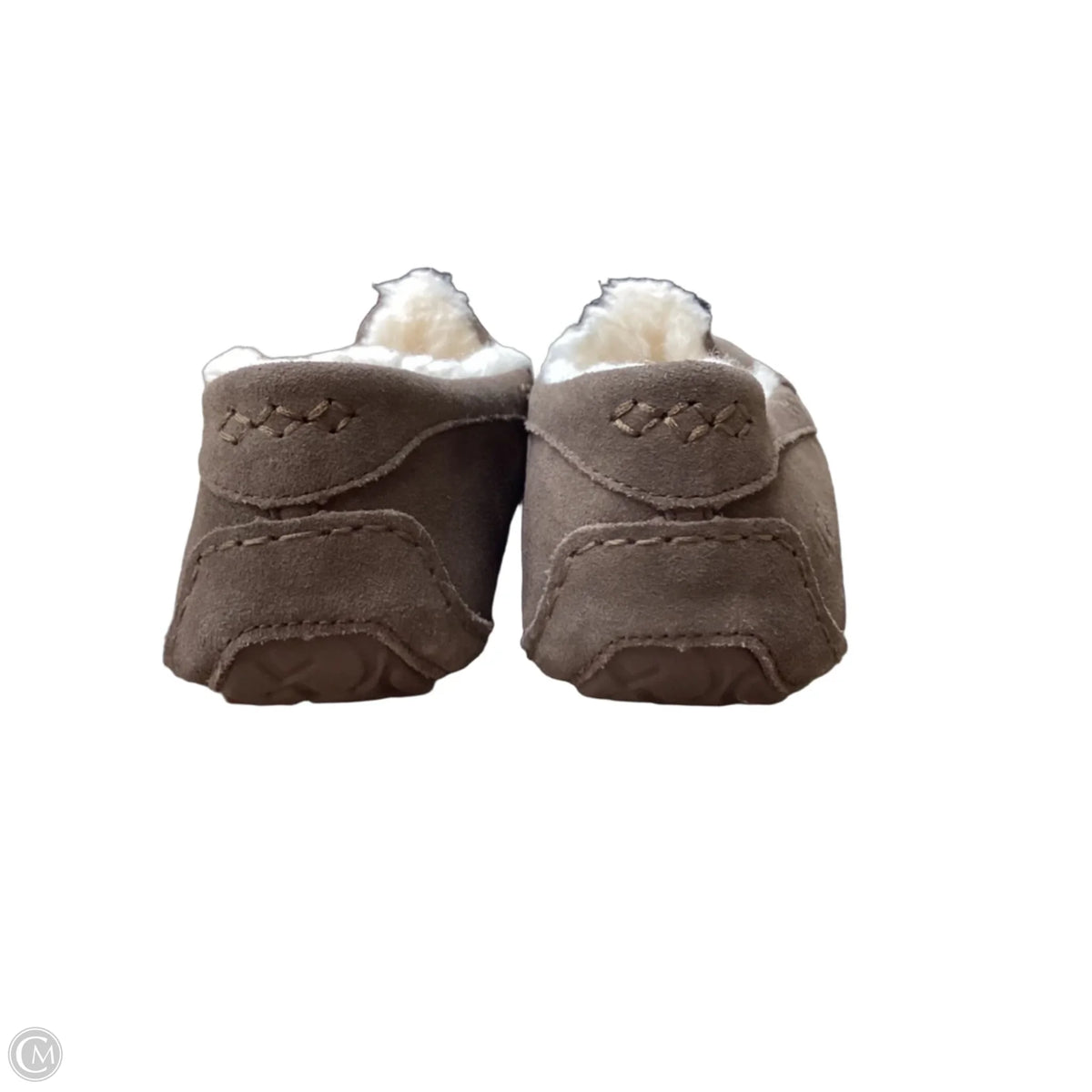 Slippers Designer By Ugg In Brown & Cream, Size: 10