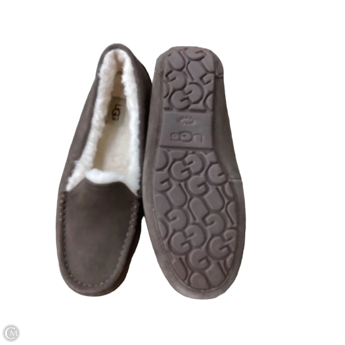 Slippers Designer By Ugg In Brown & Cream, Size: 10