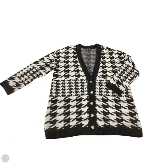 Sweater Cardigan By Talbots In Black White, Size: 1x