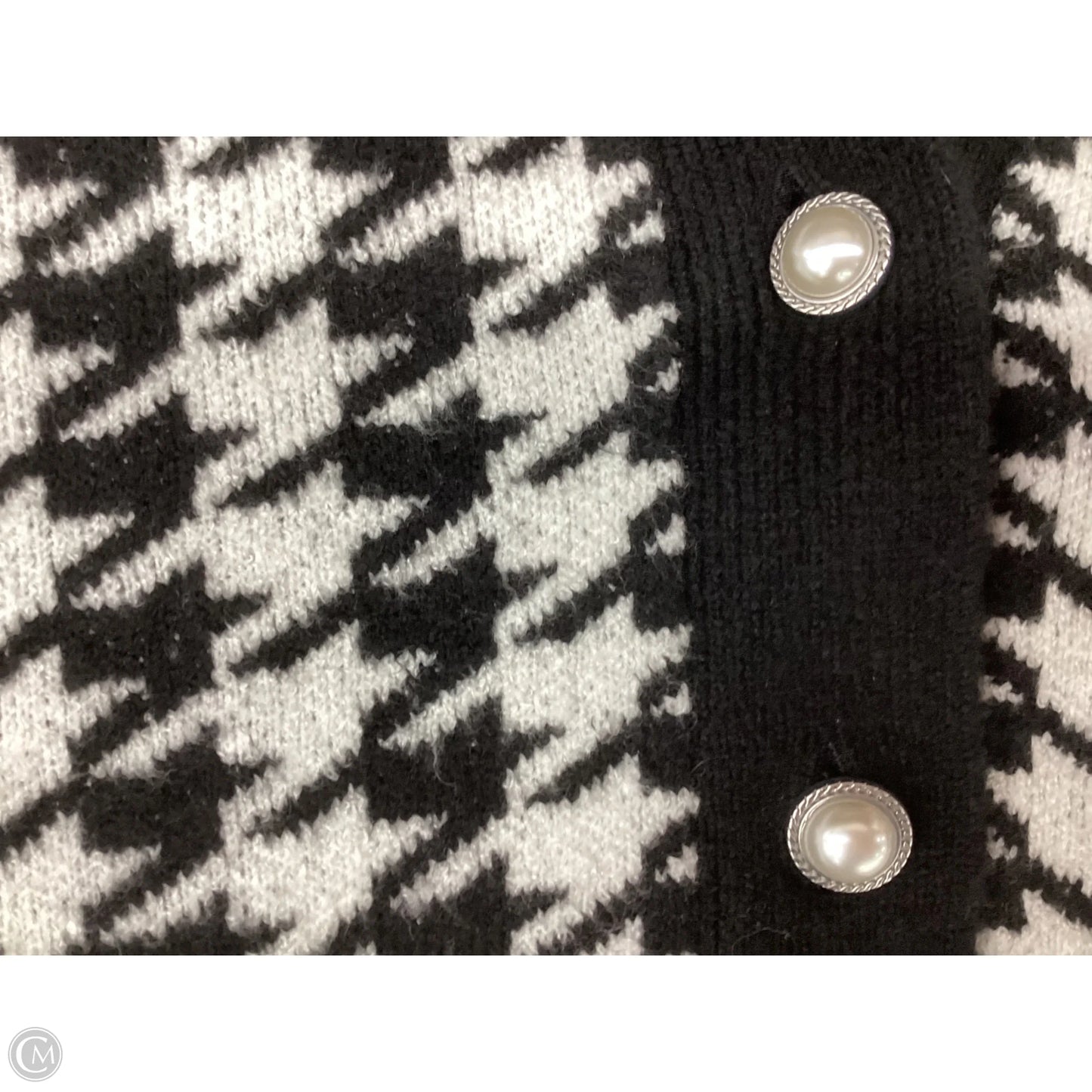 Sweater Cardigan By Talbots In Black White, Size: 1x