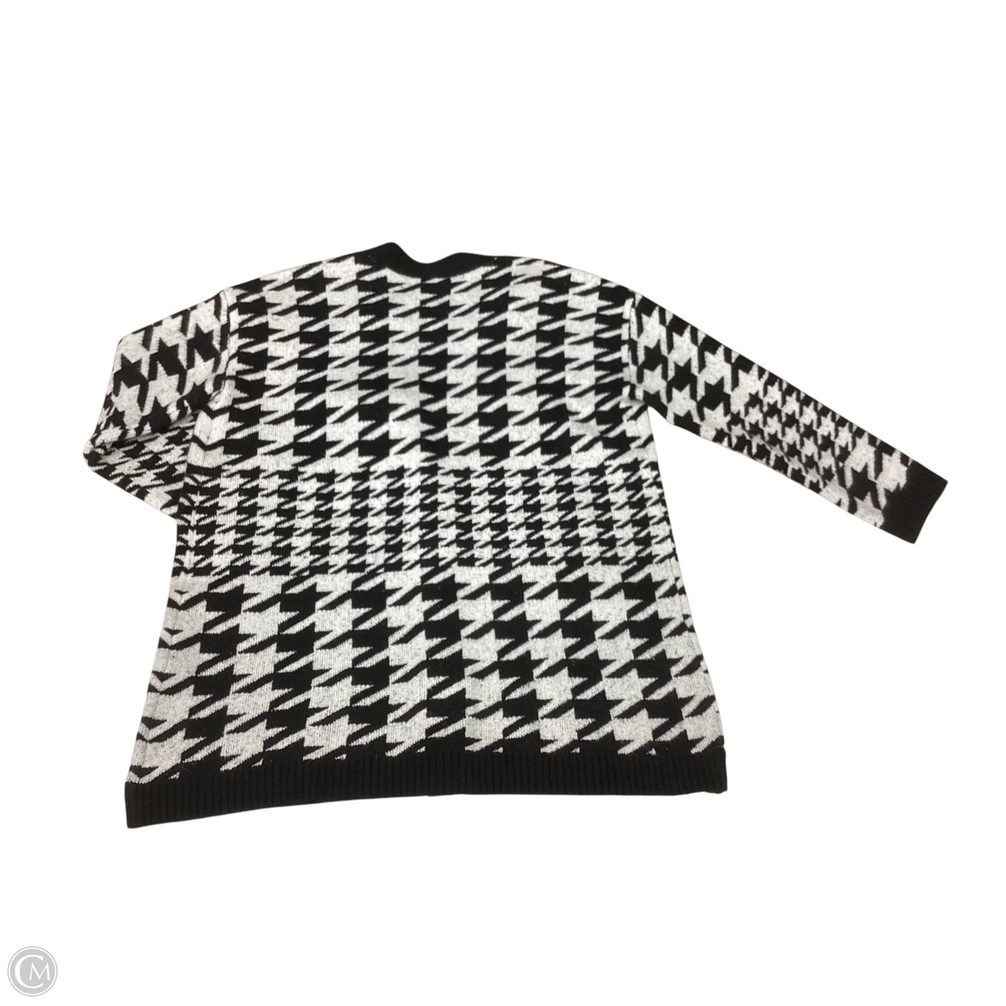 Sweater Cardigan By Talbots In Black White, Size: 1x