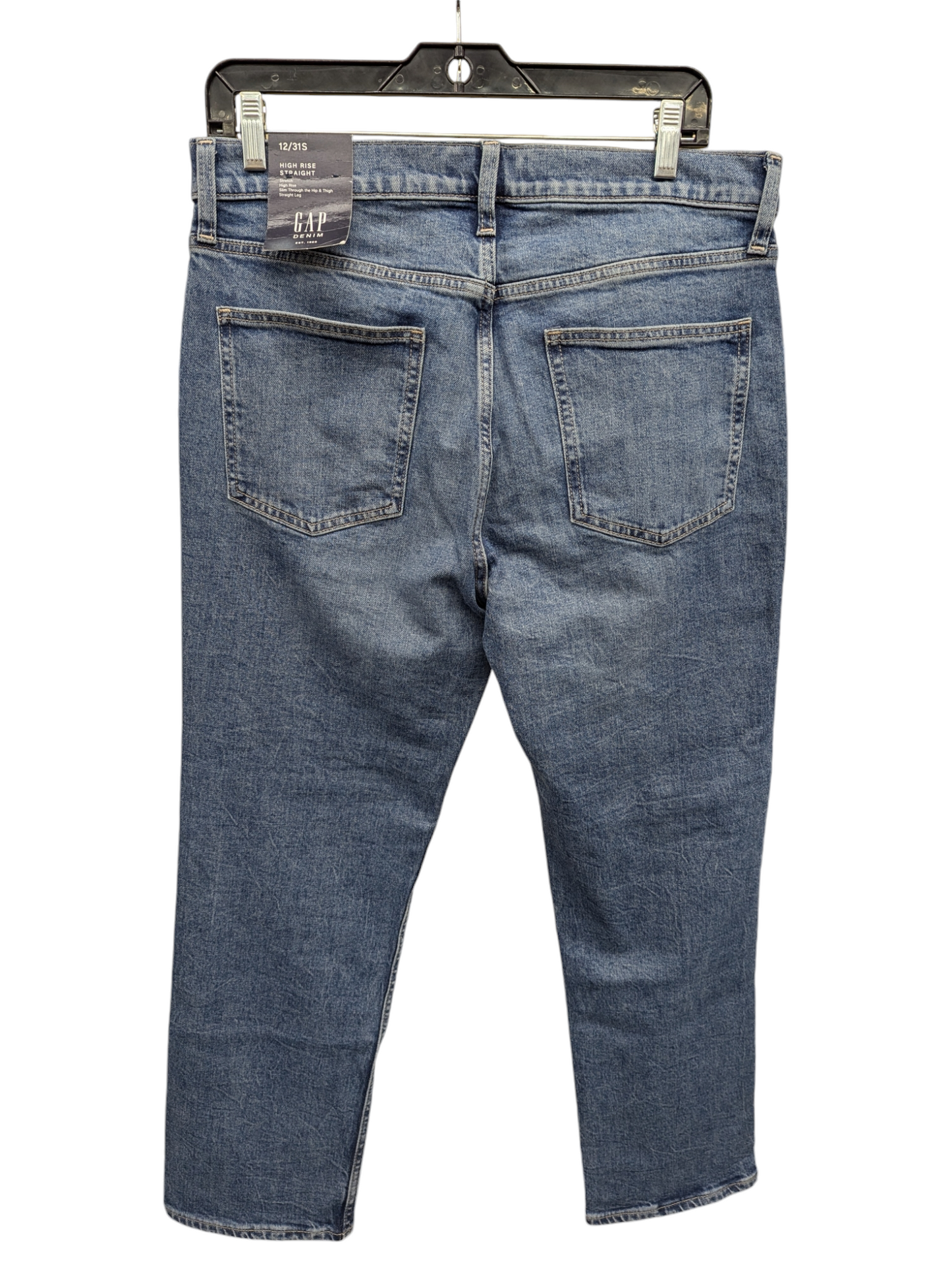 Jeans Straight By Gap In Blue Denim, Size: 12p