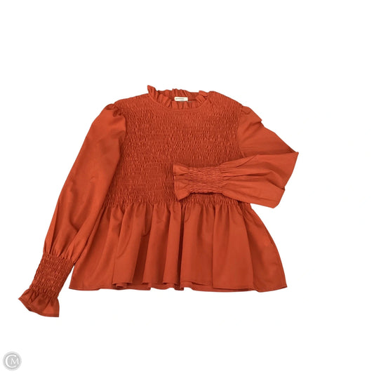 Top Long Sleeve By Clothes Mentor In Orange, Size: L