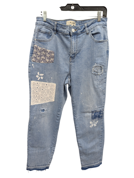 Jeans Straight By Charlie B In Blue Denim, Size: 12