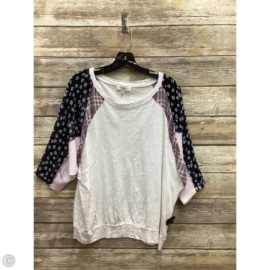 Top 3/4 Sleeve By Umgee In Blue & Purple, Size: Xl