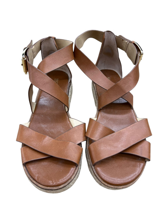 Sandals Flats By Michael By Michael Kors In Tan, Size: 8.5