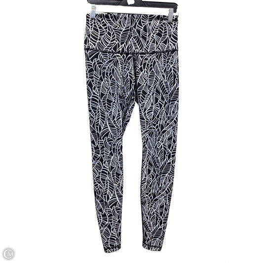 Athletic Leggings By Lululemon In Black & White, Size: S