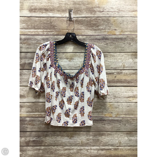 Top Short Sleeve By Lucky Brand In Floral Print, Size: Xl