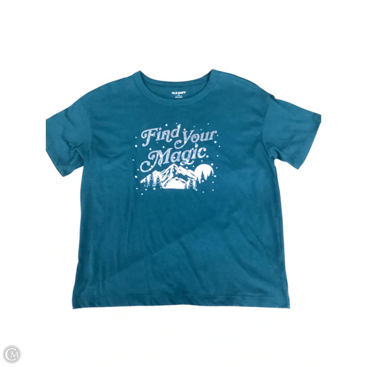 Top Short Sleeve Basic By Old Navy In Green & Silver, Size: Xs