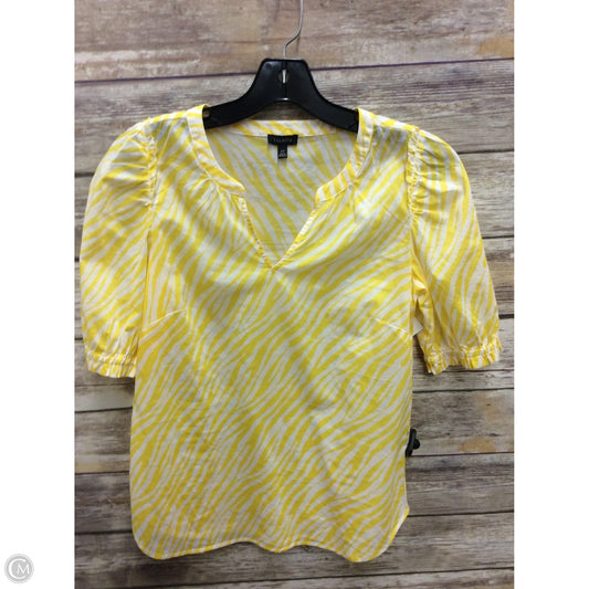 Blouse Short Sleeve By Talbots In Yellow, Size: Xs