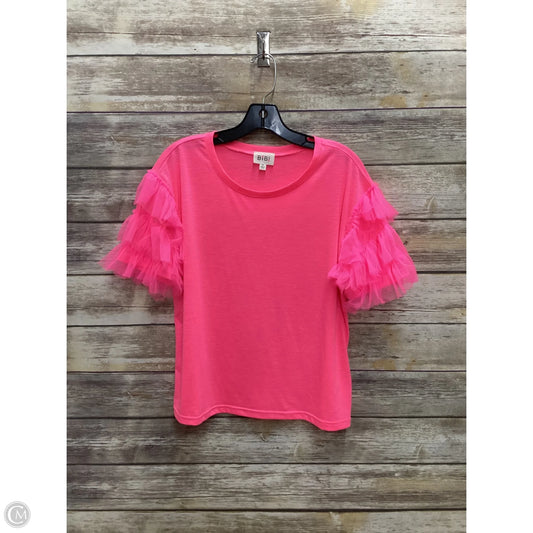 Top Short Sleeve By Bibi In Pink, Size: Xl