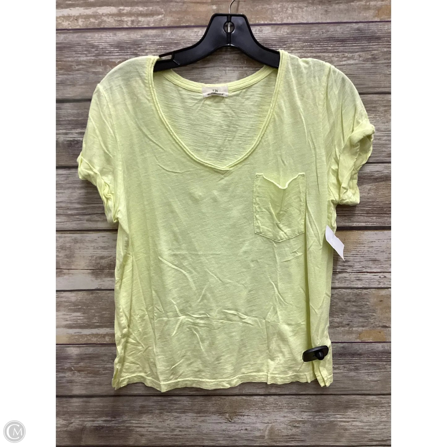 Top Short Sleeve Basic By T.la In Yellow, Size: S