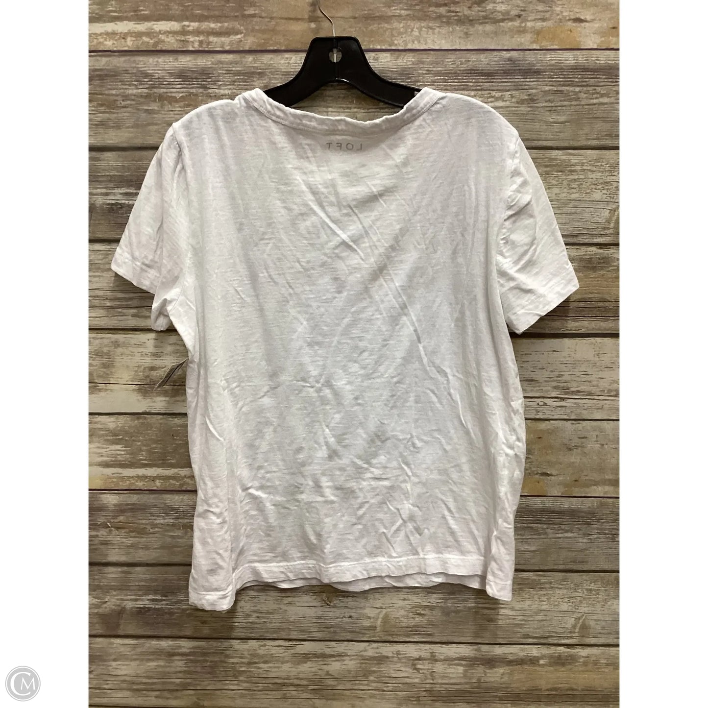 Top Short Sleeve Basic By Loft In White, Size: L
