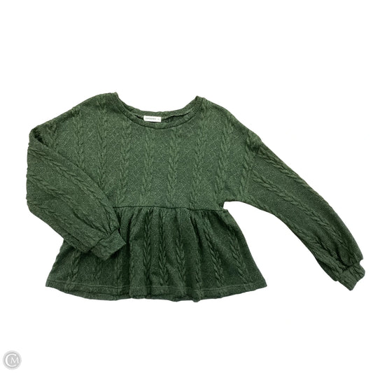 Top Long Sleeve By Cmc In Green, Size: S
