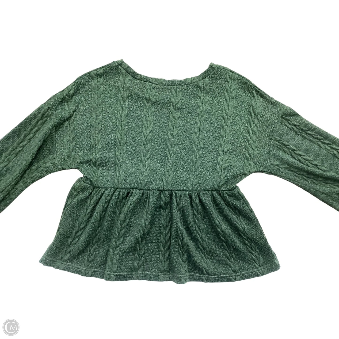 Top Long Sleeve By Cmc In Green, Size: S