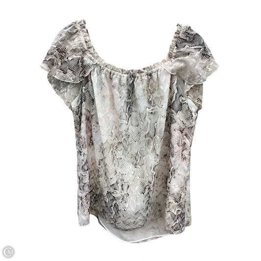 Blouse Sleeveless By White House Black Market In Snakeskin Print, Size: L