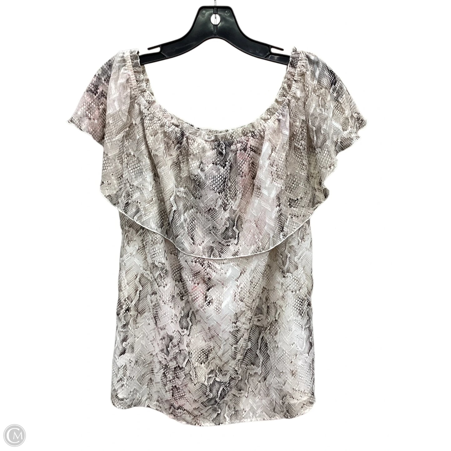 Blouse Sleeveless By White House Black Market In Snakeskin Print, Size: L