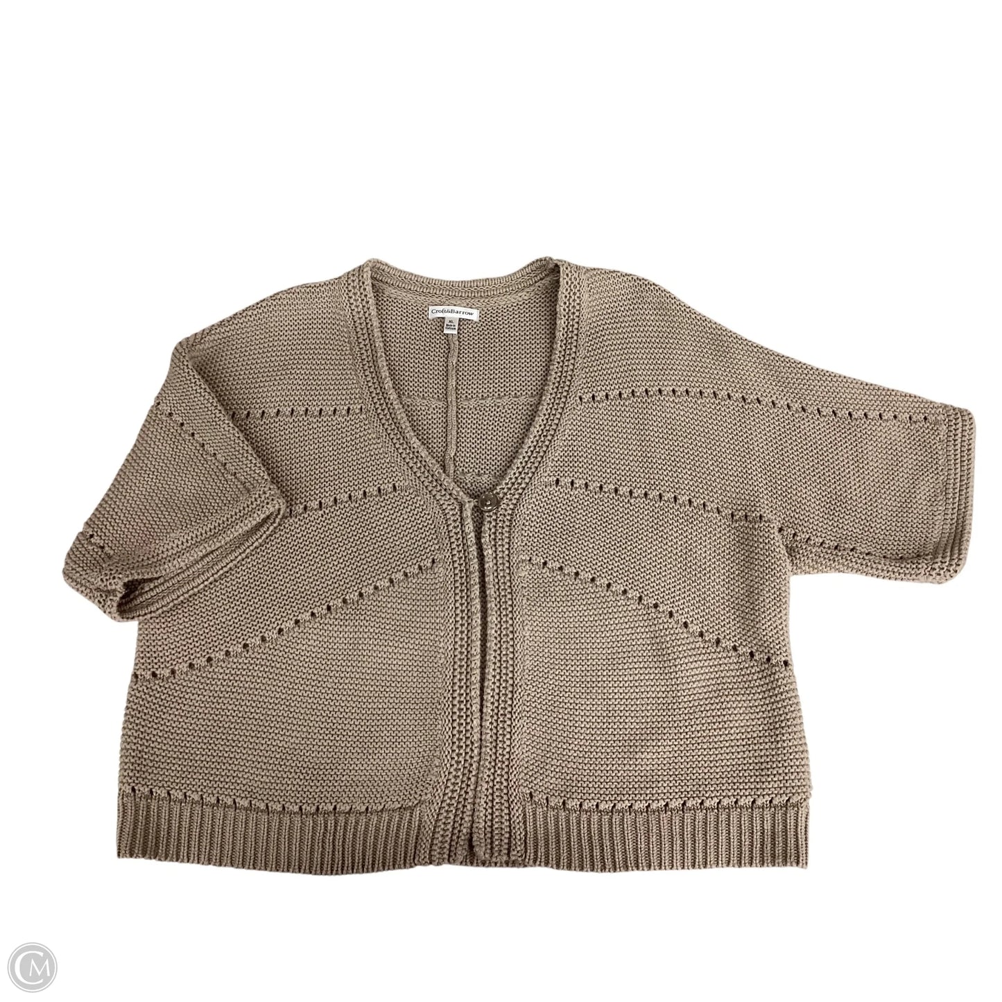 Sweater Short Sleeve By Croft And Barrow In Taupe, Size: Xl