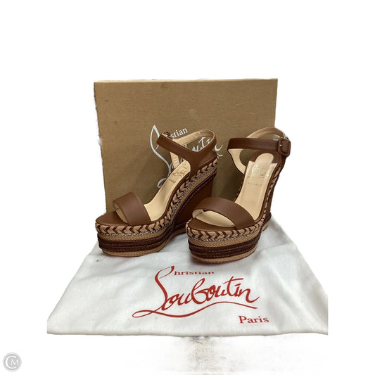 Sandals Luxury Designer By Christian Louboutin In Brown, Size: 6