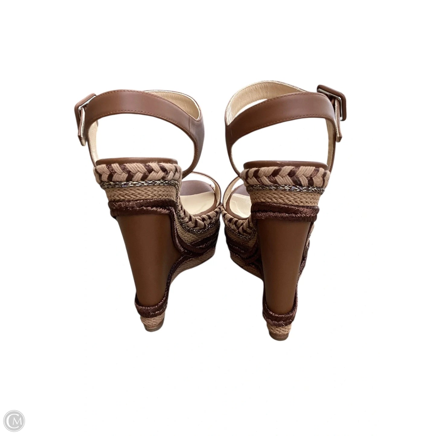 Sandals Luxury Designer By Christian Louboutin In Brown, Size: 6
