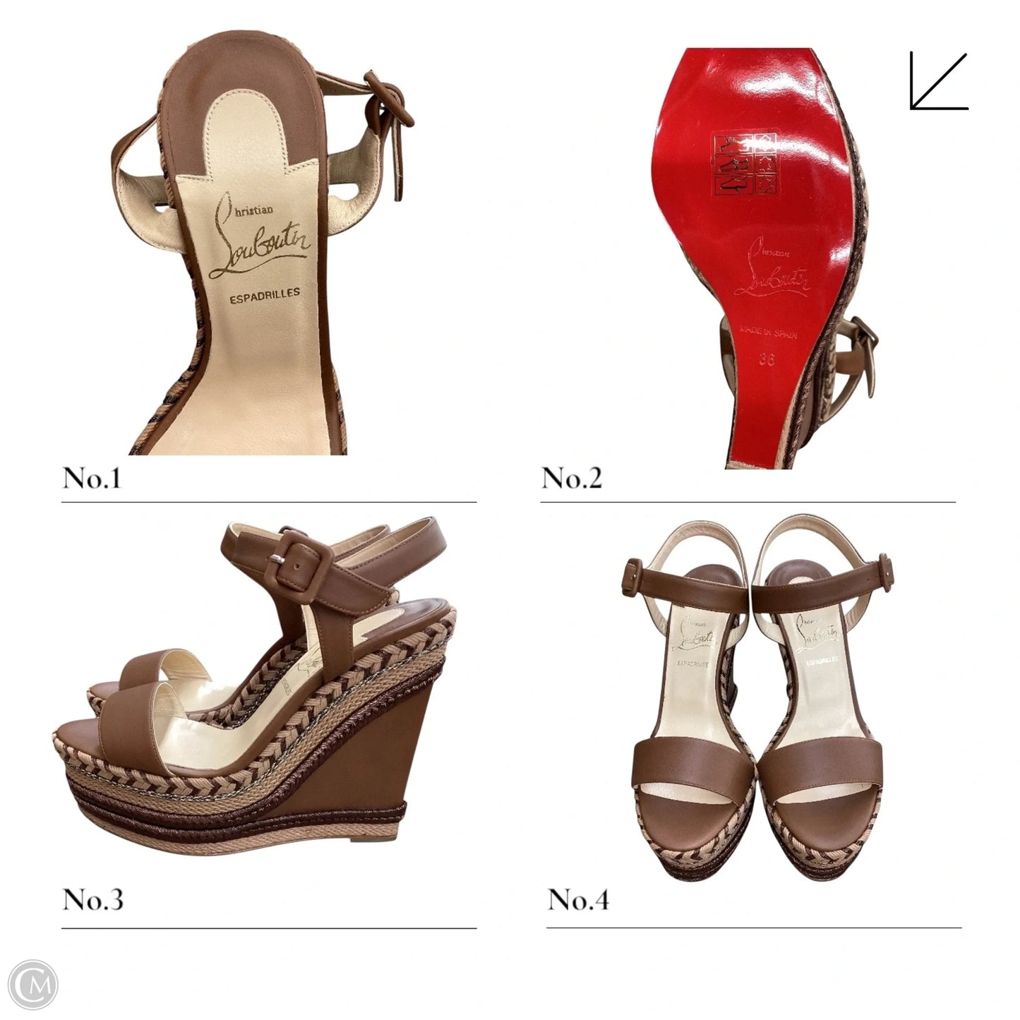 Sandals Luxury Designer By Christian Louboutin In Brown, Size: 6