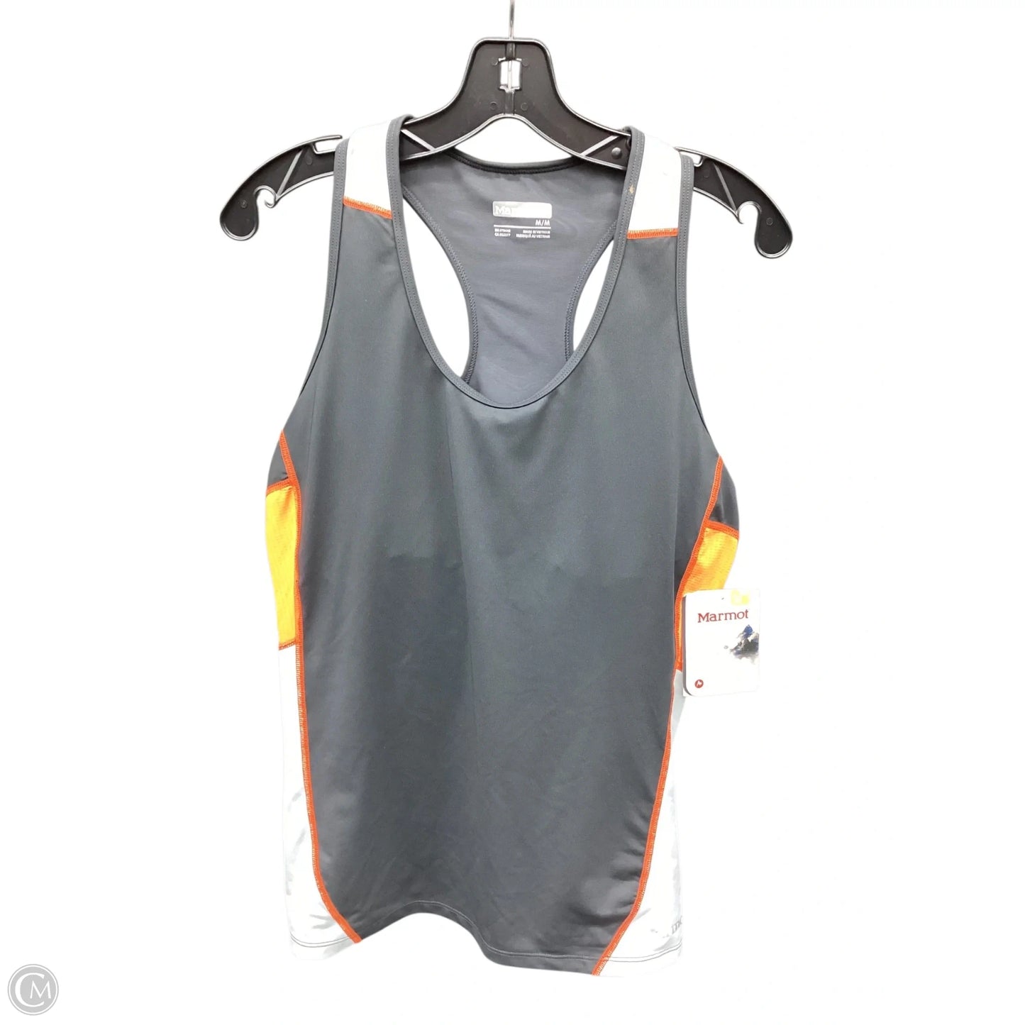 Athletic Tank Top By Marmot In Grey & Orange, Size: M