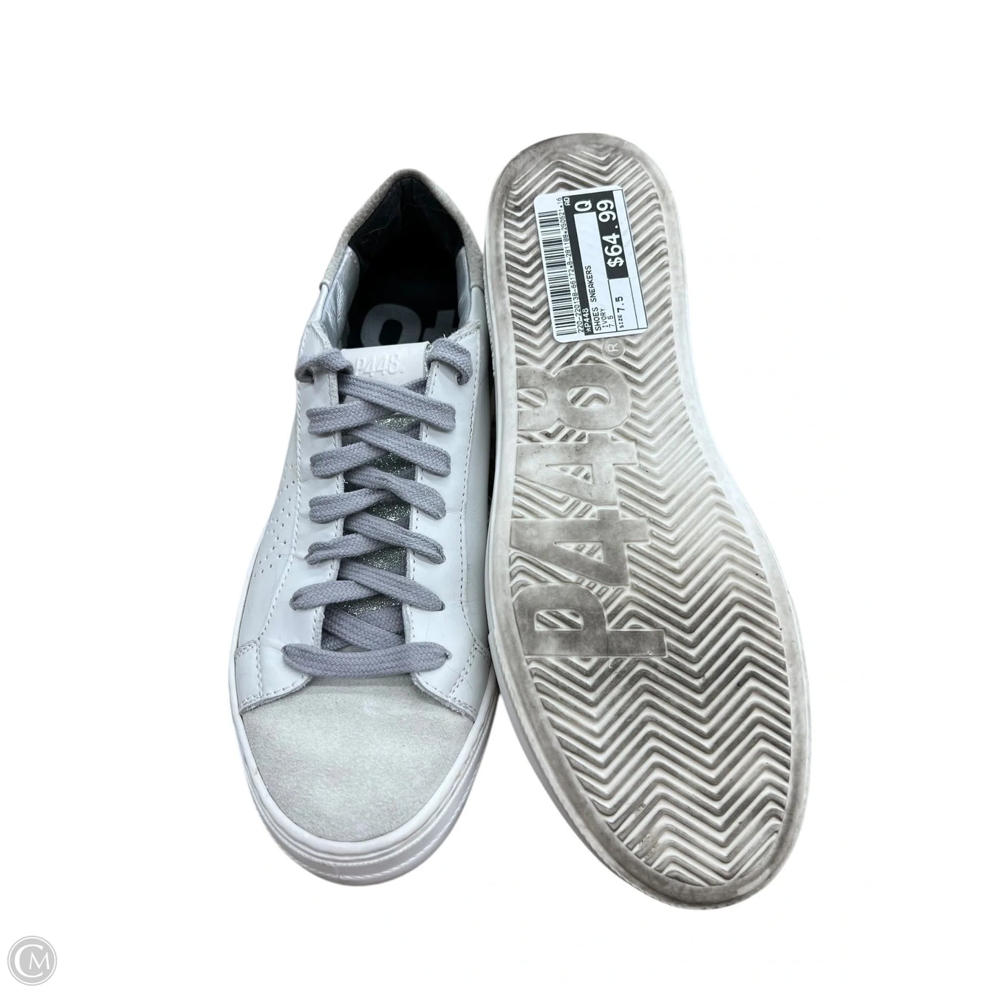 Shoes Sneakers By P448 In Ivory, Size: 7.5