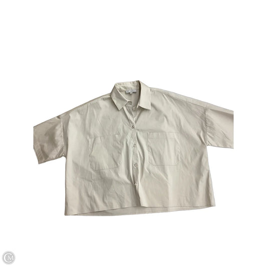 Blouse Short Sleeve By Cmc In Beige, Size: Xxl