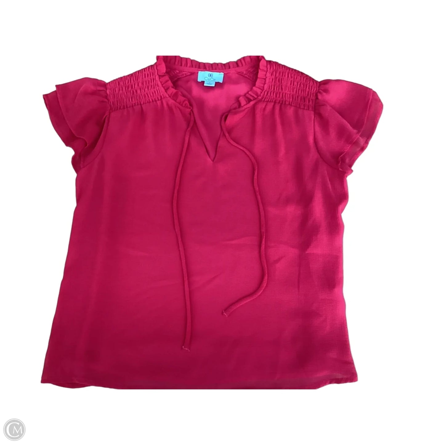 Blouse Short Sleeve By Cece In Pink, Size: S