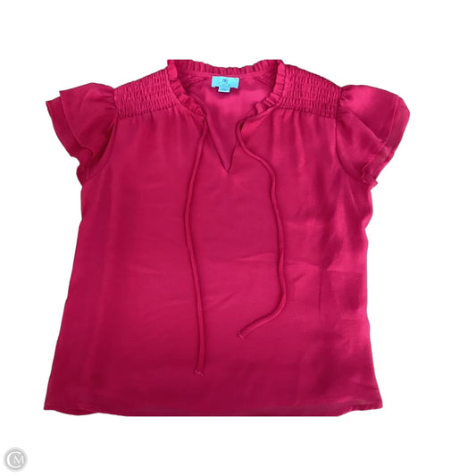 Blouse Short Sleeve By Cece In Pink, Size: S