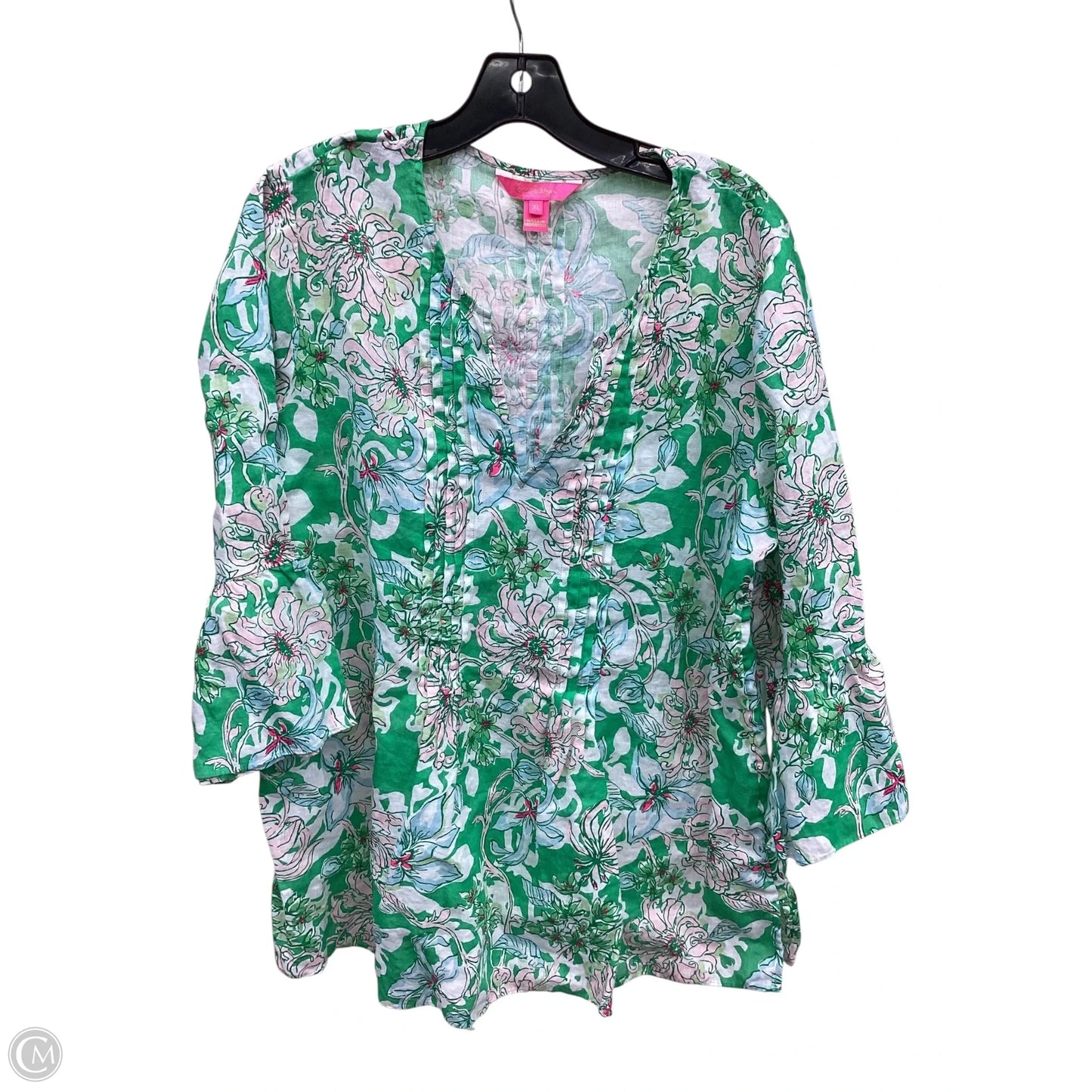 Top Long Sleeve Designer By Lilly Pulitzer In Green, Size: Xl
