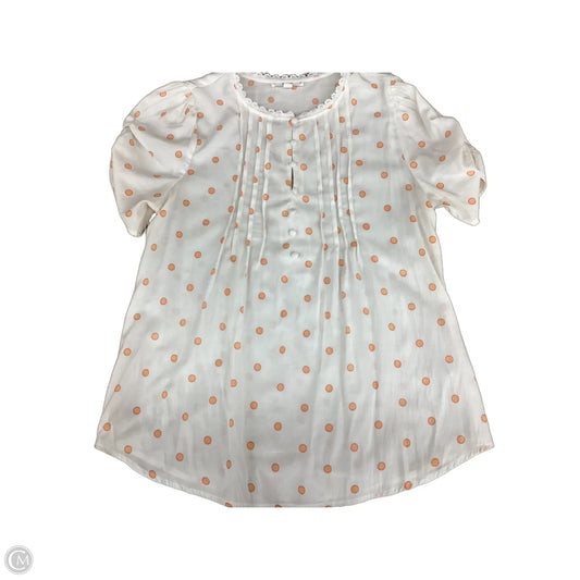 Blouse Short Sleeve By Clothes Mentor In Polkadot Pattern, Size: L