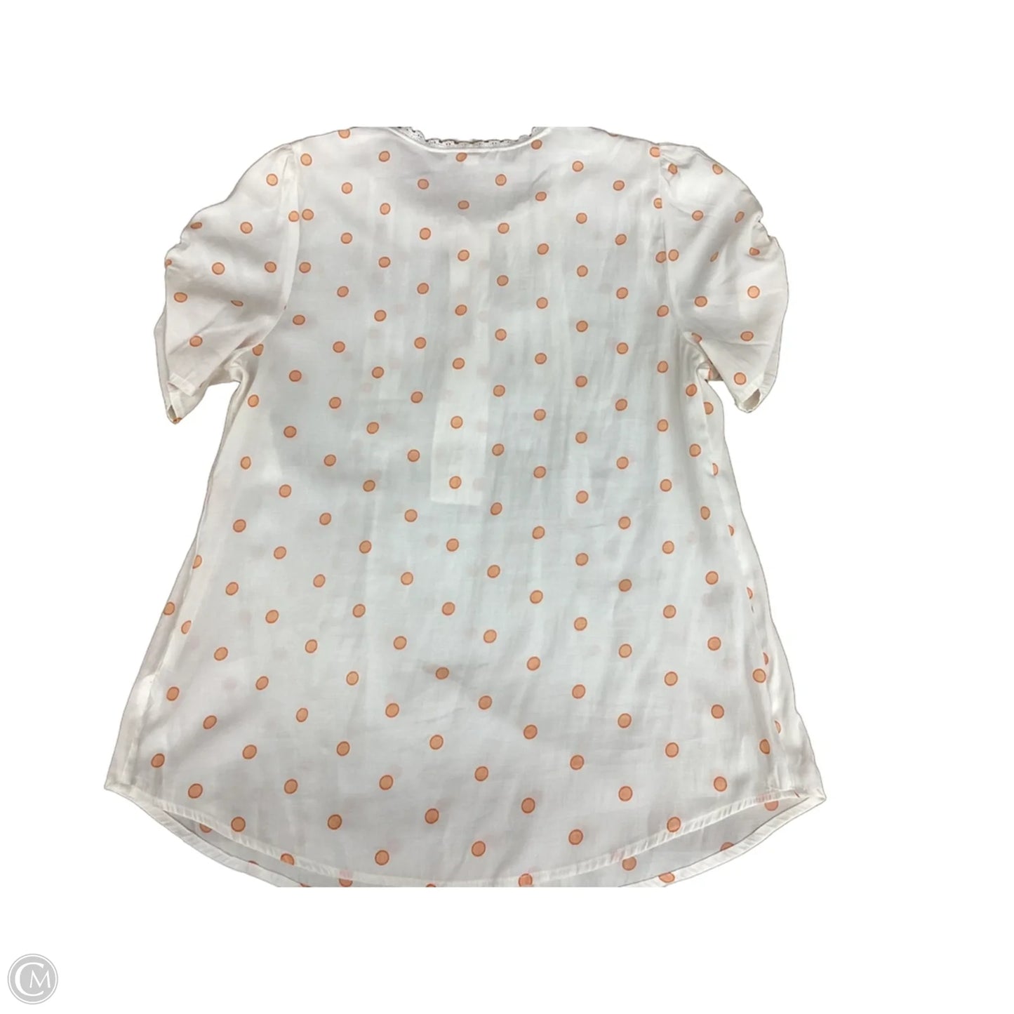 Blouse Short Sleeve By Clothes Mentor In Polkadot Pattern, Size: L