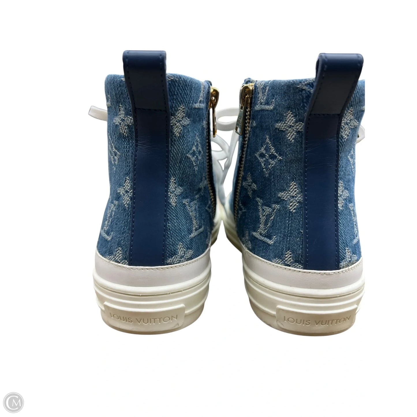 Shoes Luxury Designer By Louis Vuitton In Blue Denim, Size: 8