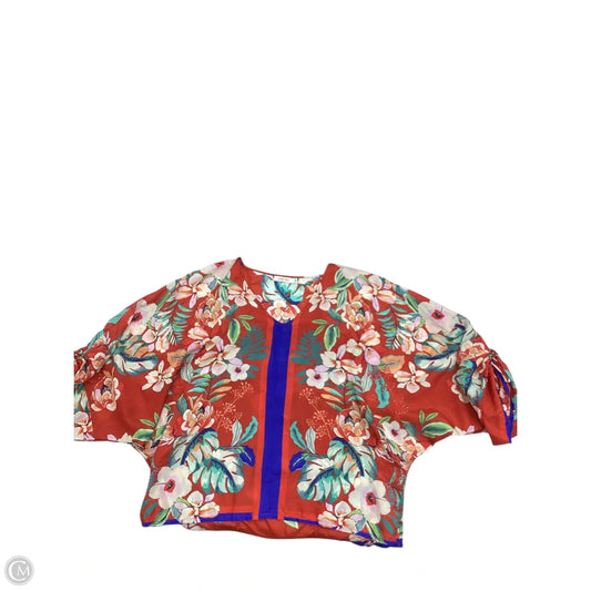 Blouse Long Sleeve By Johnny Was In Floral Print, Size: L