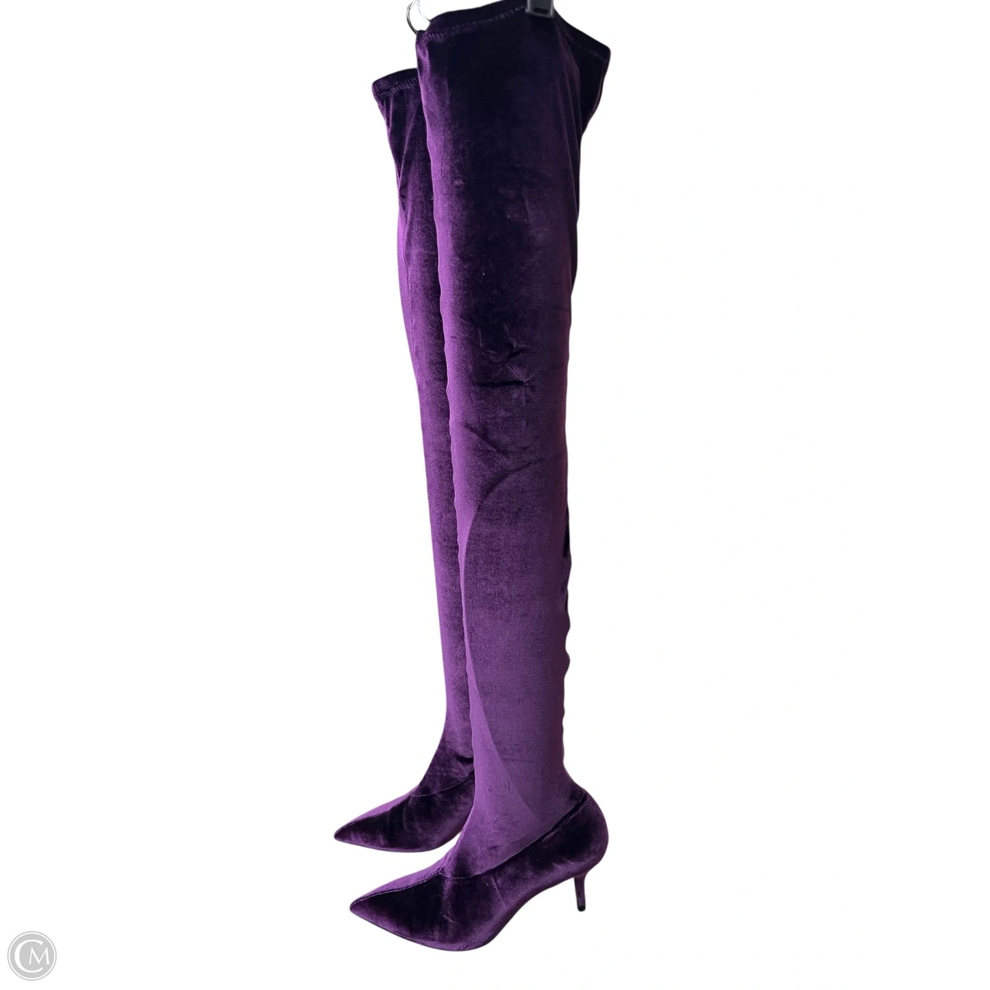 Boots Over-the-knee Heels By Zara Women In Purple, Size: 7
