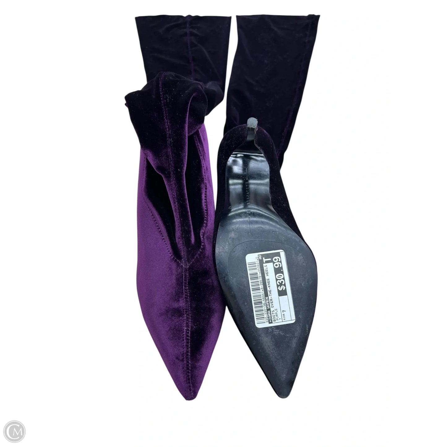 Boots Over-the-knee Heels By Zara Women In Purple, Size: 7