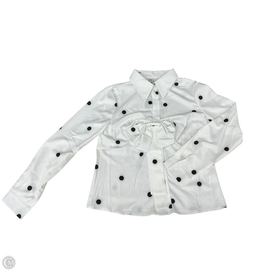 Blouse Long Sleeve By Clothes Mentor In Polkadot Pattern, Size: S