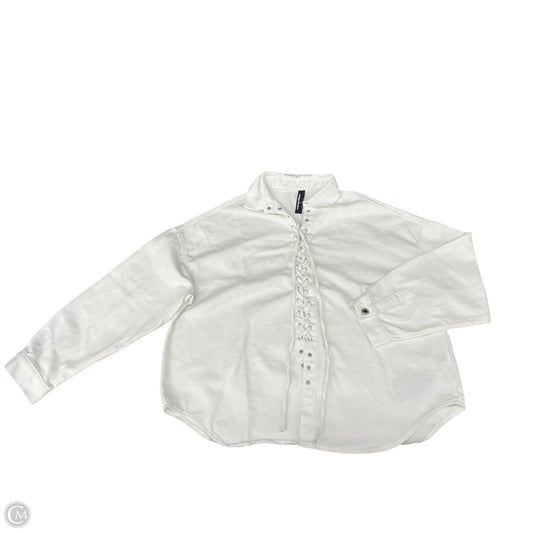 Top Long Sleeve By Missguided In White, Size: M