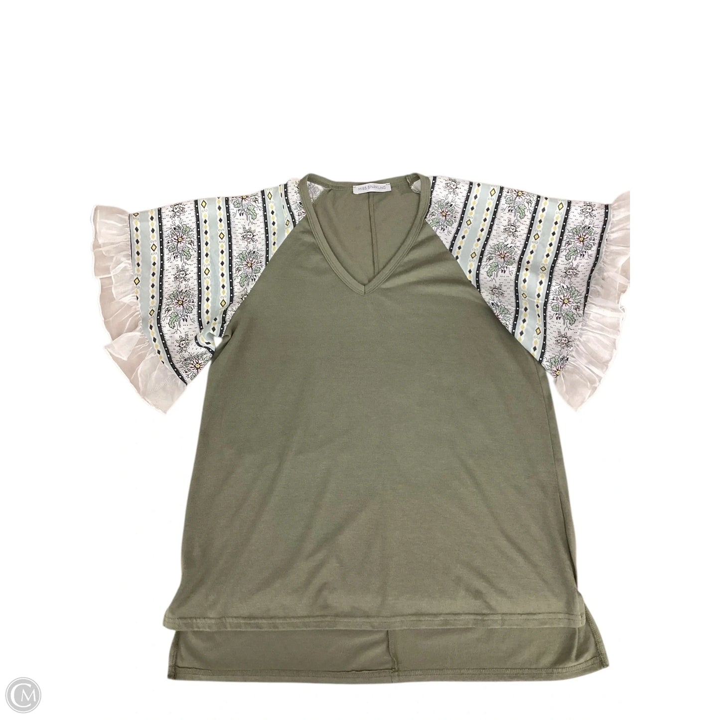 Top Short Sleeve By Miss Sparkling In Green, Size: S