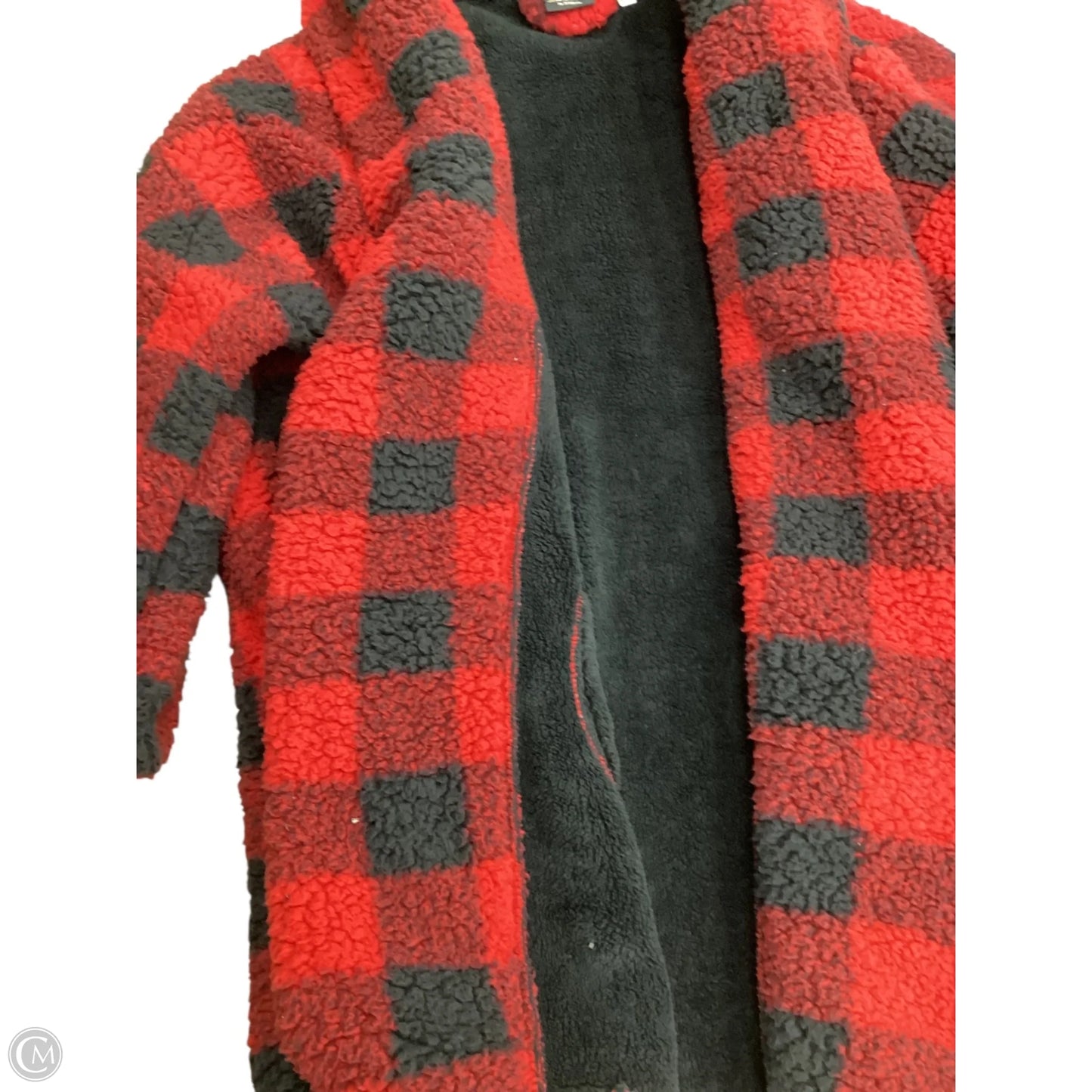 Jacket Fleece By Clothes Mentor In Checkered Pattern, Size: S