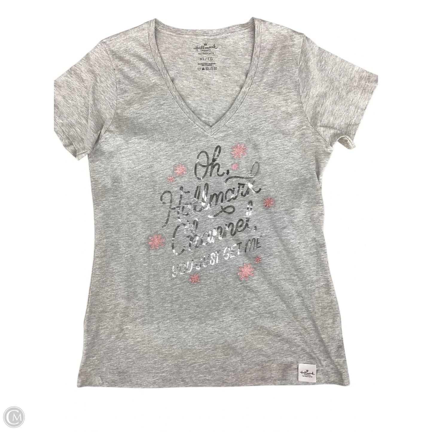 Top Short Sleeve Basic By Clothes Mentor In Grey, Size: Xl