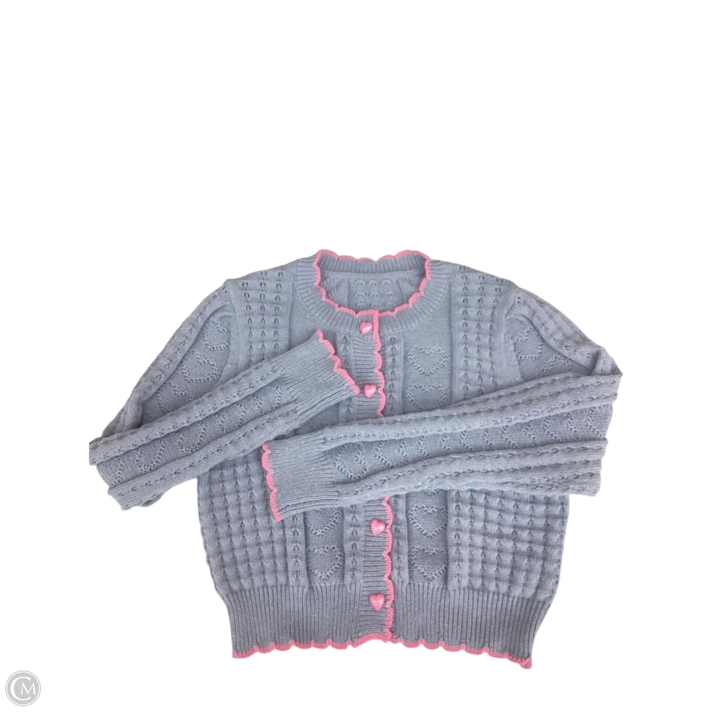 Sweater Cardigan By Shein In Blue & Pink, Size: L